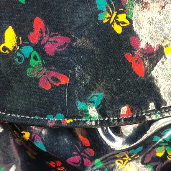 BLACK BOTTEGA VENETA BUTTERFLY Vinyl Crossbody Bag VINTAGE 80’s - Picture 6 of 9